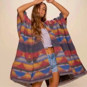 Spirit Hoods Unisex Aztec Poncho